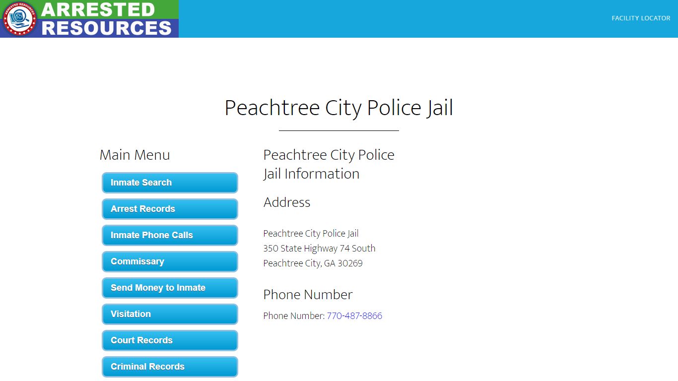 Peachtree City Police Jail - Inmate Search - Peachtree City, GA