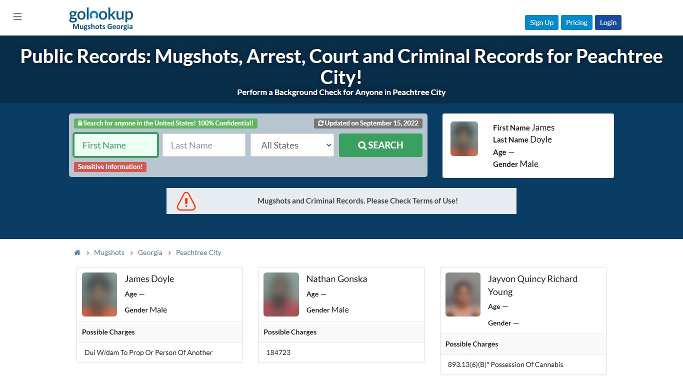 Mugshots Peachtree City, Arrest Records Peachtree City